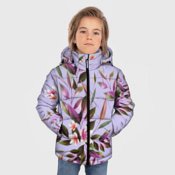 Куртка зимняя для мальчика Цветы Вересковый Сад, цвет: 3D-красный — фото 2
