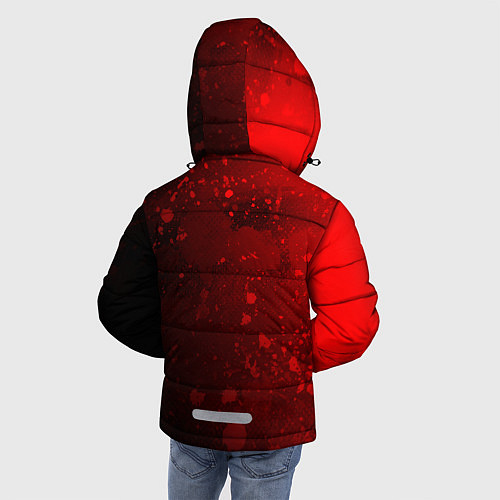 Зимняя куртка для мальчика THE WITCHER - Брызги По вертикали / 3D-Черный – фото 4