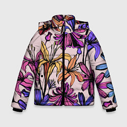 Зимняя куртка для мальчика Цветы Разноцветные