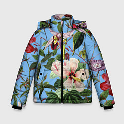 Зимняя куртка для мальчика Цветы Сине-Цветочный Букет