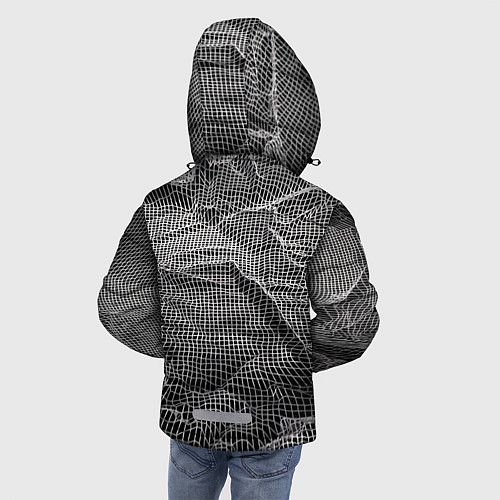 Зимняя куртка для мальчика Мятая сетчатая ткань Crumpled Mesh Fabric / 3D-Светло-серый – фото 4