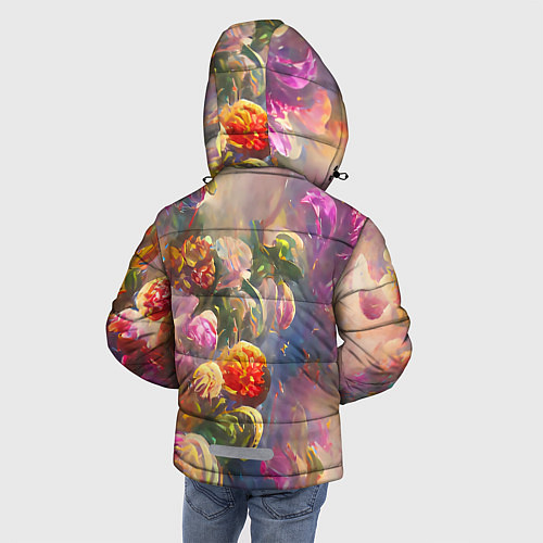 Зимняя куртка для мальчика Цветущий сад / 3D-Черный – фото 4