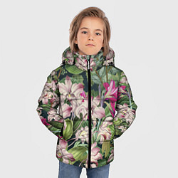 Куртка зимняя для мальчика Цветы Лилия Тигровая, цвет: 3D-красный — фото 2