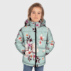 Куртка зимняя для мальчика Цветы Яркие В Летнем Саду, цвет: 3D-светло-серый — фото 2