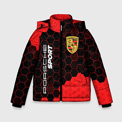 Куртка зимняя для мальчика ПОРШЕ Sport Графика, цвет: 3D-черный