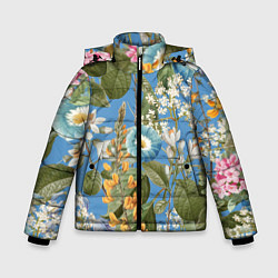Куртка зимняя для мальчика Цветы Радужный Сад, цвет: 3D-светло-серый