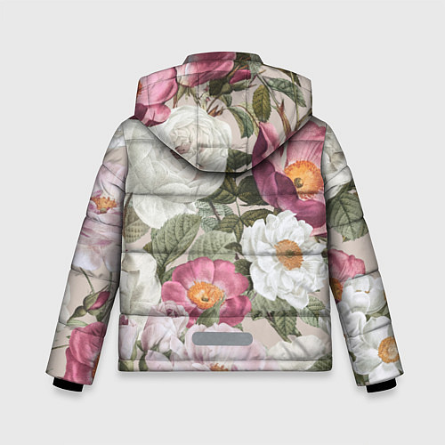 Зимняя куртка для мальчика Цветы Розовый Сад Пион и Роз / 3D-Светло-серый – фото 2