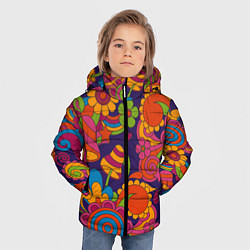 Куртка зимняя для мальчика Психоделический сюжет, цвет: 3D-светло-серый — фото 2