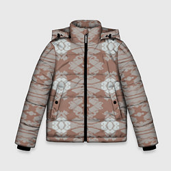 Зимняя куртка для мальчика Геометрическая графика Узор коричневого и серого ц