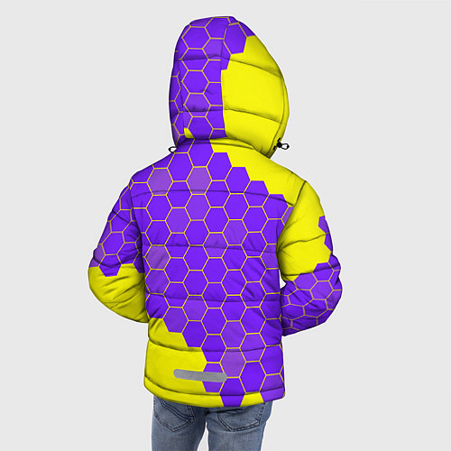 Зимняя куртка для мальчика ФОРТНАЙТ - ЛАМА Соты / 3D-Черный – фото 4