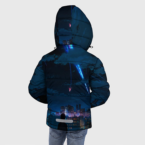 Зимняя куртка для мальчика Мальчик смотрит в небо / 3D-Черный – фото 4