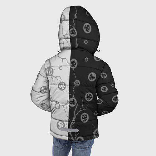Зимняя куртка для мальчика RUSSIA - ГЕРБ - Молнии / 3D-Черный – фото 4