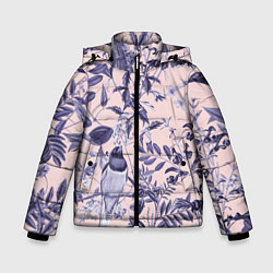 Зимняя куртка для мальчика Цветы Флизелиновые Тропики