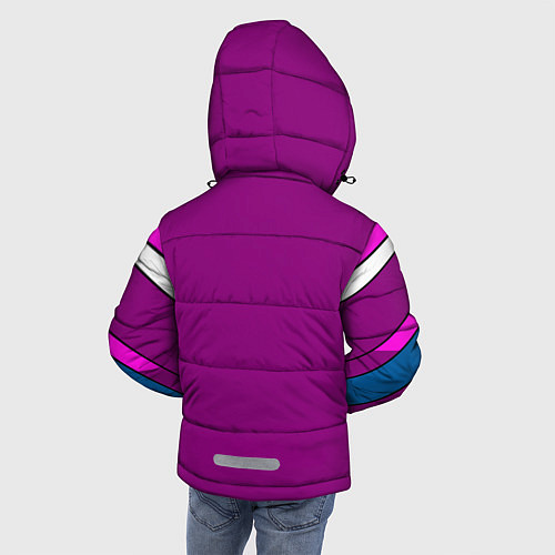 Зимняя куртка для мальчика Геометрические фигуры в бордовых и розовый тонах с / 3D-Черный – фото 4