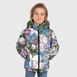 Куртка зимняя для мальчика Цветы Белые Лилии В Саду Летом, цвет: 3D-светло-серый — фото 2