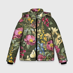 Зимняя куртка для мальчика Цветы Винтажные
