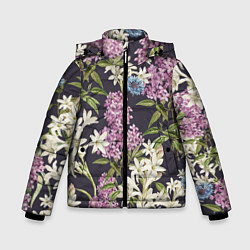 Зимняя куртка для мальчика Цветы Розово-Сиреневые