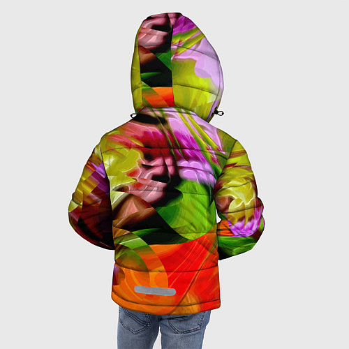 Зимняя куртка для мальчика Разноцветная абстрактная композиция Лето Multi-col / 3D-Черный – фото 4