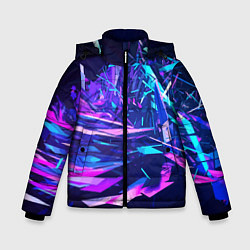 Куртка зимняя для мальчика Абстрактная неоновая композиция Abstract neon comp, цвет: 3D-светло-серый