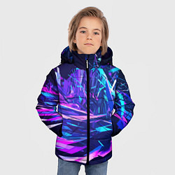 Куртка зимняя для мальчика Абстрактная неоновая композиция Abstract neon comp, цвет: 3D-светло-серый — фото 2