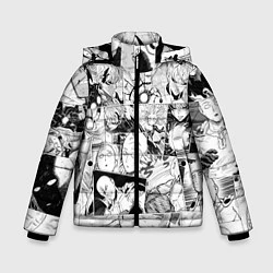 Куртка зимняя для мальчика Ванпанчмен паттерн, цвет: 3D-черный