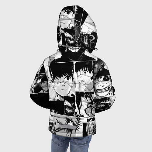 Зимняя куртка для мальчика Токийский гуль паттерн / 3D-Черный – фото 4