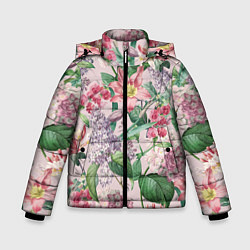 Зимняя куртка для мальчика Цветы Розовые Лилии и Сирень