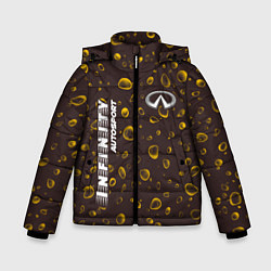 Куртка зимняя для мальчика ИНФИНИТИ Infinity Autosport Капли, цвет: 3D-черный