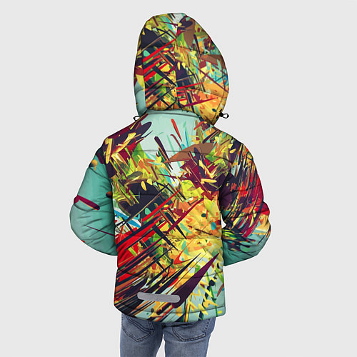 Зимняя куртка для мальчика Смелые мазки краски Экспрессионизм Bold strokes of / 3D-Черный – фото 4