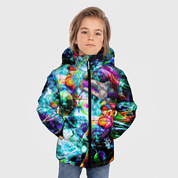 Куртка зимняя для мальчика Красочный космос, цвет: 3D-черный — фото 2