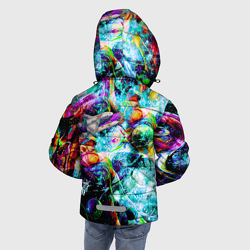 Зимняя куртка для мальчика Красочный космос / 3D-Черный – фото 4