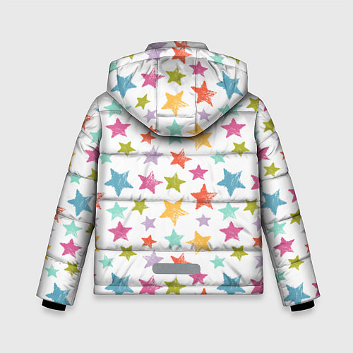 Зимняя куртка для мальчика Яркие и разноцветные звезды / 3D-Светло-серый – фото 2