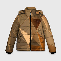 Куртка зимняя для мальчика Золотые 3D треугольники, цвет: 3D-светло-серый
