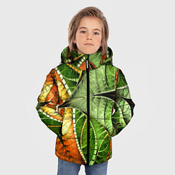 Куртка зимняя для мальчика Растительный абстрактный фрактальный паттерн Veget, цвет: 3D-красный — фото 2