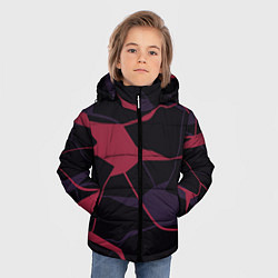 Куртка зимняя для мальчика Розово-сиреневые линии, цвет: 3D-светло-серый — фото 2
