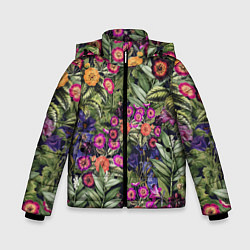 Зимняя куртка для мальчика Цветы Фиолетовые Рудбеки