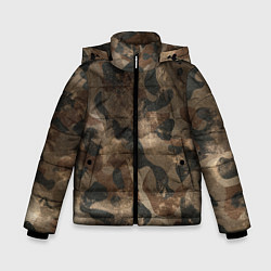 Куртка зимняя для мальчика Камуфляж с потёртостями - Буря в пустыне, цвет: 3D-черный
