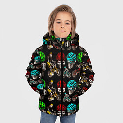 Куртка зимняя для мальчика SKELETONS ON BICYCLES, цвет: 3D-черный — фото 2