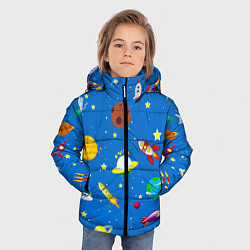 Куртка зимняя для мальчика SPACE OBJECTS, цвет: 3D-черный — фото 2