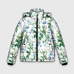 Зимняя куртка для мальчика Цветы Синие Незабудки