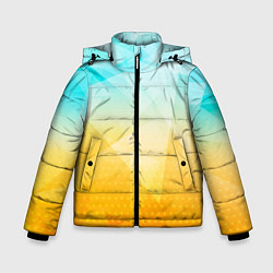 Куртка зимняя для мальчика Полигоны - Лед и мед, цвет: 3D-светло-серый
