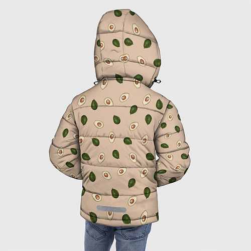 Зимняя куртка для мальчика Авокадо на бежевом паттерн / 3D-Черный – фото 4