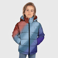 Куртка зимняя для мальчика Полосатый коричнево-голубой паттерн, цвет: 3D-черный — фото 2