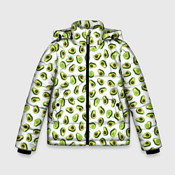 Куртка зимняя для мальчика Смешное авокадо на белом фоне, цвет: 3D-светло-серый