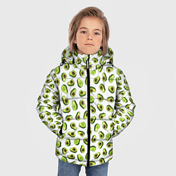 Куртка зимняя для мальчика Смешное авокадо на белом фоне, цвет: 3D-красный — фото 2