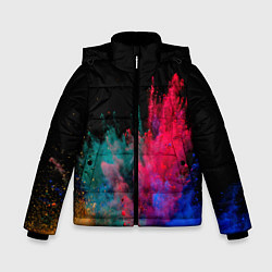 Куртка зимняя для мальчика Брызги сухих красок, цвет: 3D-черный
