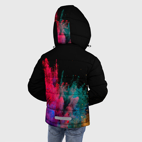Зимняя куртка для мальчика Брызги сухих красок / 3D-Черный – фото 4