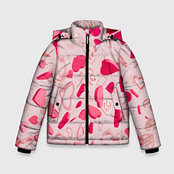 Куртка зимняя для мальчика 3D hearts, цвет: 3D-черный