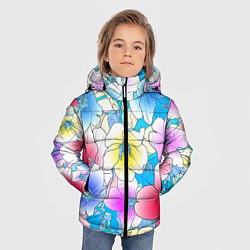 Куртка зимняя для мальчика Летний цветочный паттерн Fashion trend 2025, цвет: 3D-светло-серый — фото 2
