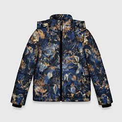 Куртка зимняя для мальчика Цветы Вечерний Летний Сад, цвет: 3D-светло-серый